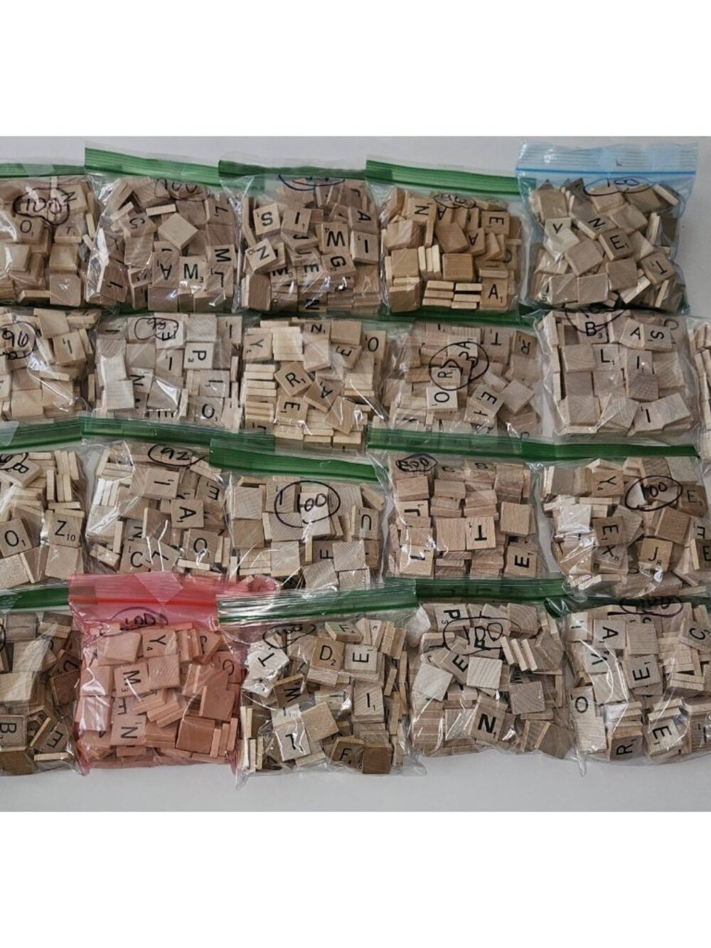 2000+ Scrabble Wooden Tile Lot Game Letters Craft Jewelry Power Colors Plastic